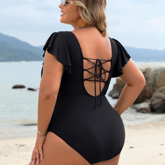 Blooming Jelly V Neck Tummy control one piece swimsuit HOT PINK - Picture 2 of 5